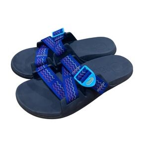 Chaco Chillos Lasagna Blue Slides Sandals Women’s size 10 M